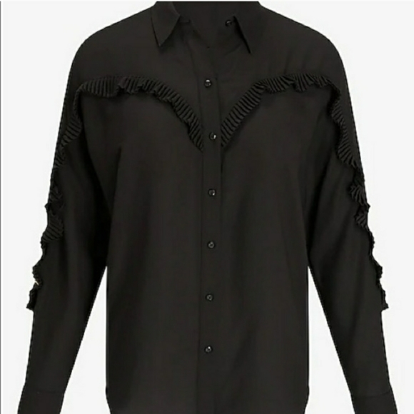 Express Western Ruffle Blouse XS - Picture 3 of 7